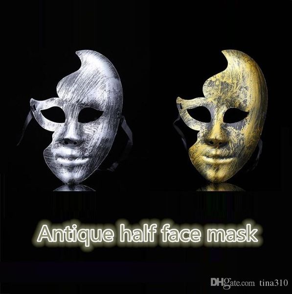 New hot sale Creative horror antique plastic face party for adult masks Antique half face mask T4H0252