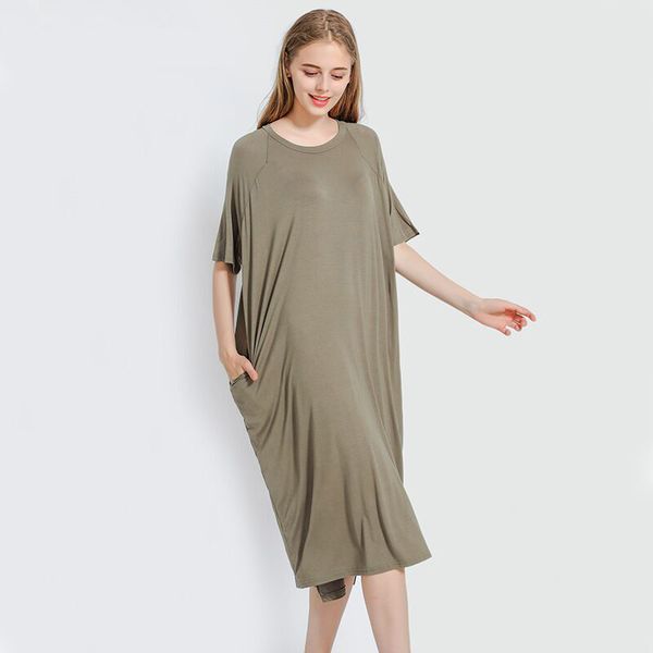 

Plus Size Women Nightgowns Soft Modal Long Nightdress Female Nightwear Women Loose Elastic Sleepwear Nighty Sleepshirts