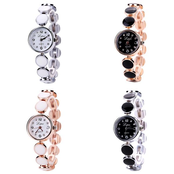 

new 2019 women bracelet watch clock luxury crystal lady wristwatches women quartz watches for all occasions, Slivery;brown