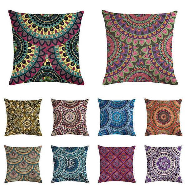 

18 «x18» mandala подушка обложка bohemian геометрическая наволочки главная декоративные подушки протектор случая скольжения наволочки подарк