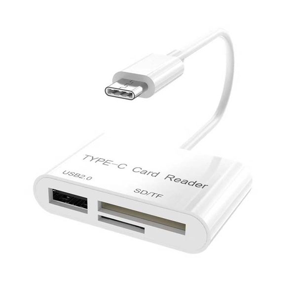 

3 in 1 usb card reader adapter type c cable sd micro sd tf camera connection for macbook pro type-c port