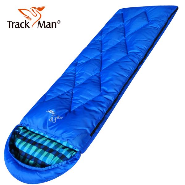 

trackman camping sleeping bag tents cotton filler envelope outdoor warm spring autumn hiking bags 2.2*0.75m tm3205
