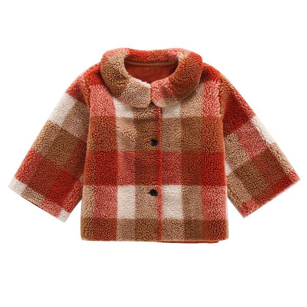 

Baby Girl Coat Jackets Warm Autumn Winter Long Sleeve Tops Fashion Girl Warm Lamb Outerwear Clothes Girls Plush Overcoat, Red