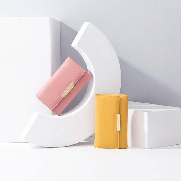 

2019 дамы кошелек short solid color wallet multi-карты портмоне, Red;black