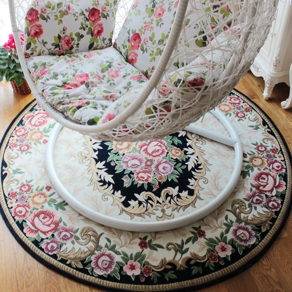 

luxury europe round carpet diameter 90/100/120cm jacquard parlor living room mats bedroom chair rugs home l use decorate