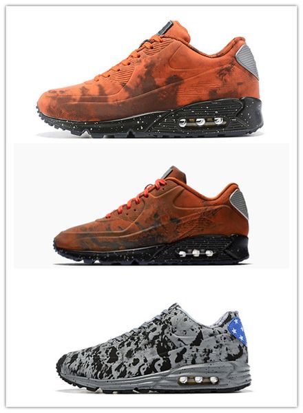 

2019 90 Марс посадка 3М новейшие подушке кроссовки белый черный оранжевый мужская спорта на открытом воздухе кроссовки