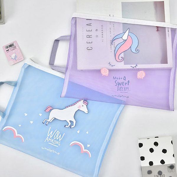 

unicorn sweet colorful grenadine transparent a4 cosmetic bag colors random ing