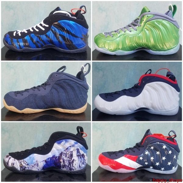 

2020 foam one pro men basketball shoes penny hardaway tan galaxy 2.0 metallic gold floral eggplant foams 1 sports sneakers size40-47