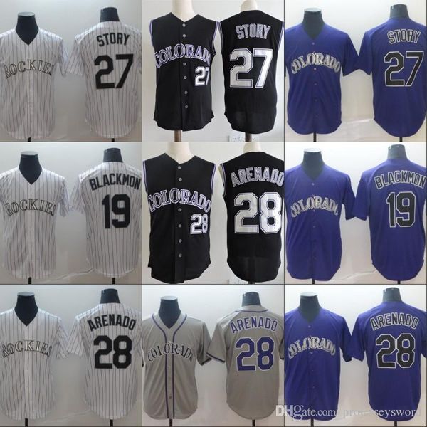 

Mens 28 Nolan Arenado Rockies Jersey 19 Charlie Blackmon 27 Trevor Story 100% Stitched Baseball Jerseys Cheap Fast Shipping
