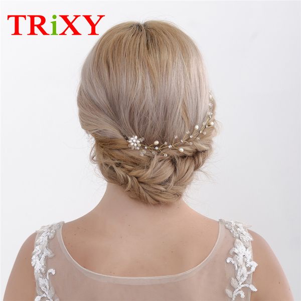 

trixy h35-g women's charming wedding accessories with rhinestones pearls beaded bridal accessory for wedding/ evening party