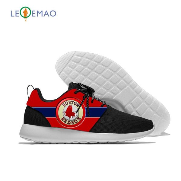 

breathable leisure sport logo sneakers team lightweight casual men/women running boston baseball mesh shoes