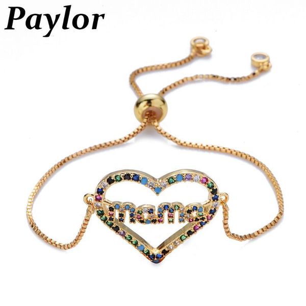 

paylor 2020 women bracelet adjustable gold mama charm bracelet for mom mother's day family jewelry wholesale, Black