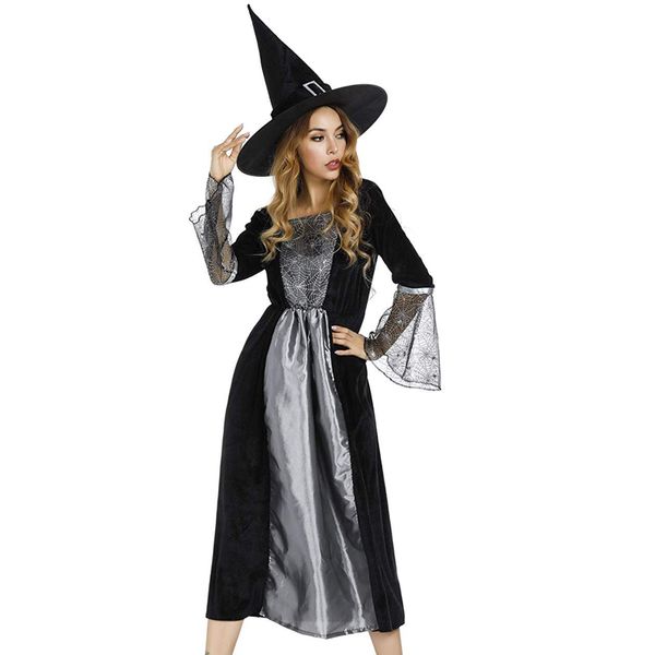 

halloween witch costume for women magic girl cosplay black dress festival party wear role playing female fancy dress, Black;red