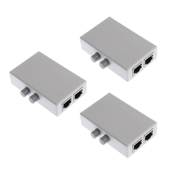 

3pcs 2 port network sharing switch box 2in1/1in2 rj45 network/ethernet mini
