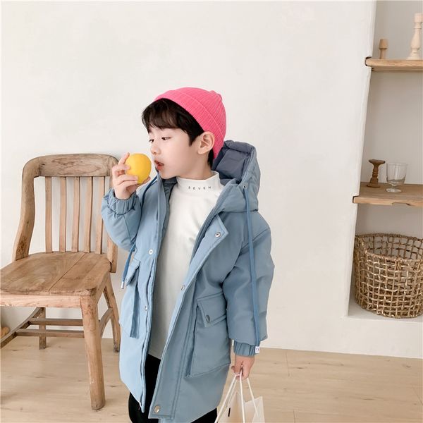 

2019 new children's down jacket long children's wear down jacket autumn and winter fashion winter coat, Blue;gray
