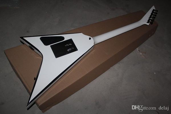 

2018 new wholesale white body flying electric guitar whit black hardwares,floyd rose,2019 pick,offer customized
