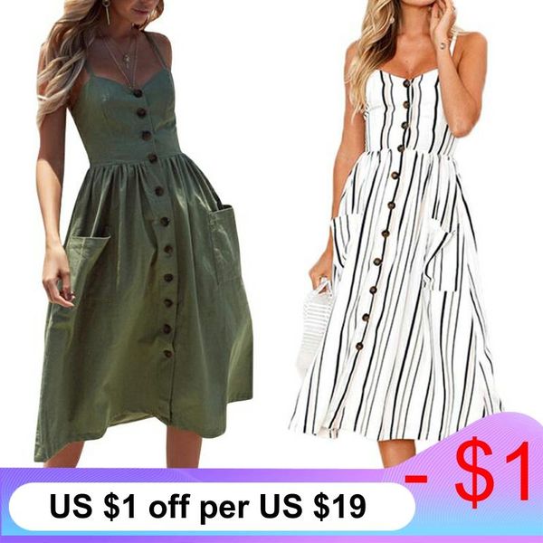 

dress women off shoulder strap bohemian sundress female sleeveless pocket red white vintage beach dress vestido 2020, Black;gray