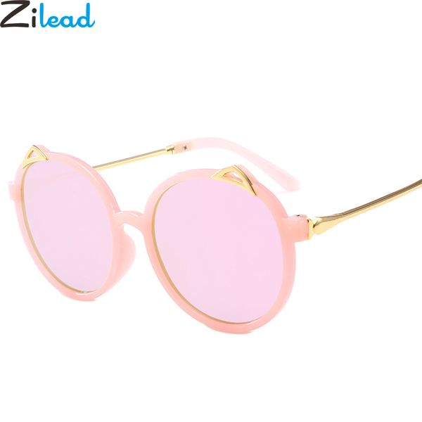 

zilead cute baby round cat ears sunglasses brand kids sun glasses children uv400 shade eyewear oculos de sol for boys&girls, Blue