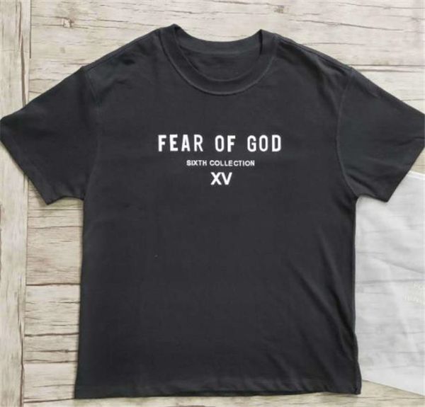 

туман шестого коллекция черного мужское tshirts дизайнер шея luxury fear of god tees короткого рукав мужской tops бесплатной доставки, White;black
