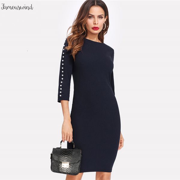 

платье navy pearls из бисера оболочки карандаш три четверти длины zipper платье зимы втулки женщин платья повелительниц офиса, Black;gray