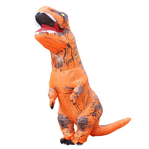 

inflatable dinosaur theme costume jumpsuit full body halloween cosplay fantasy clothing for children teenage adults fan gloves included, Black;red