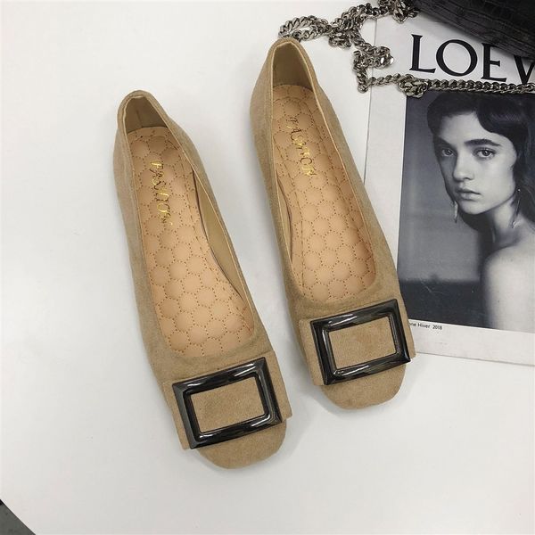

2020 luxury style spring summer autumn flat heel black pink khaki gray weekdays suede comfortable breathable lightweight round toe non