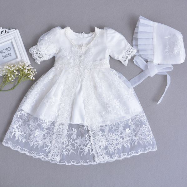 

flower girl baby wedding dress newborn toddler baptism clothes baby girl birthday a-line dress infant party vestido bebes 1 year, Red;yellow