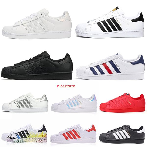 

2020 new superstars casual shoes plate-forme men women chaussures triple white black 80s pride star flats designer sneakers 36-45