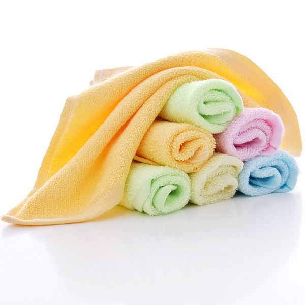 

3 pieces of pure bamboo fiber small square towel 25 * 25 plain gift box small towel baby saliva children's garden handkerc