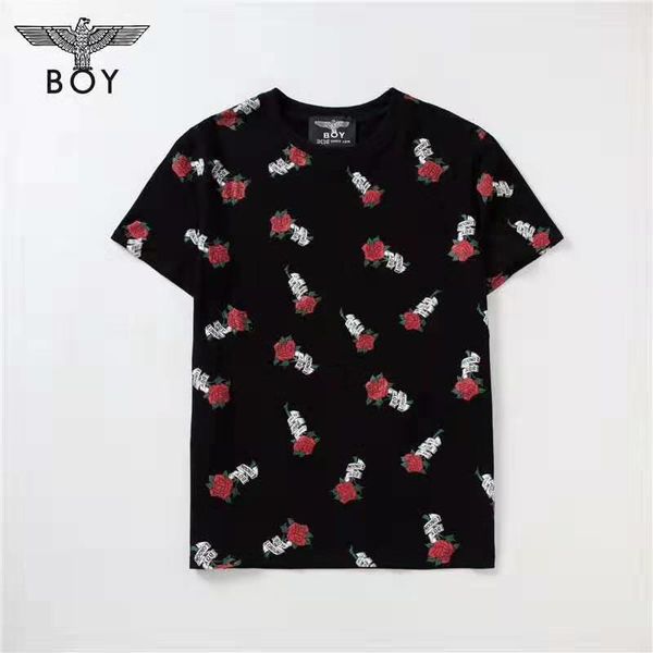 

summer designer t shirt flower embroidery for men casual brand breathable tees for men fashion style short sleeves luxury streetwear t shirt, White;black