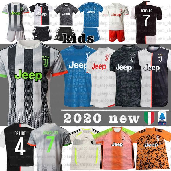 

2020 ronaldo juventus soccer jerseys de ligt d.costa camiseta de futebol thailand higuain ramsey de sciglio khedira bonucci men kids, Black;yellow