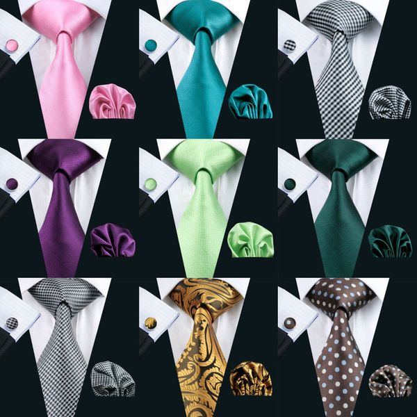 

new 40 styles men`s tie 100% silk ties jacquard woven gravata barry.wang necktie hanky cufflink sets for wedding party business, Black;blue