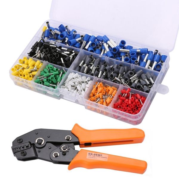 

1шт электрические ratchet обжима щипцы с 800pcs wire stripper щипцов терминал 0.25-6.0mm2 24-10 awg y200321
