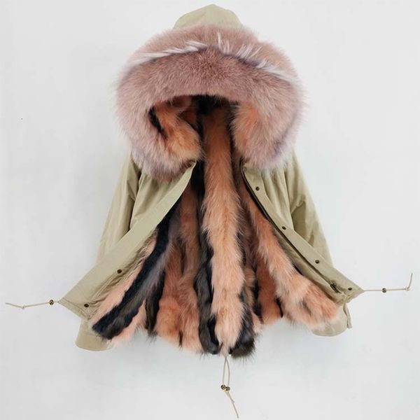 

2019 winter women's parka long coat women's real fox fur lined warm jacket with a hood new collection of designer y191016, Black;brown