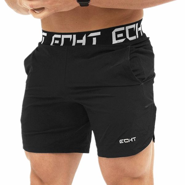 

shorts men summer bodybuilding short pants gyms fitness workout jogger casual fashion knee length quick drying short sportswear, White;black