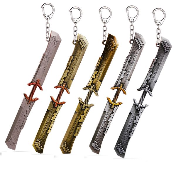 

4 thanos keychain double-edged sword glove gauntlet key chain metal pendant keyring llaveros movie jewelry, Silver