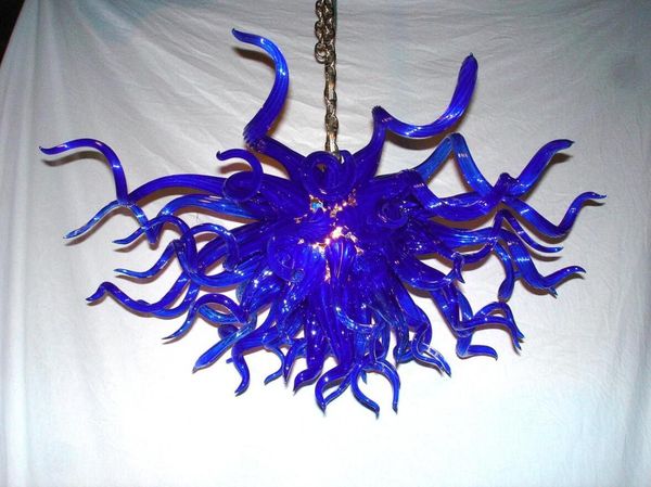 

ac led bulbs 110v/240v villa light modern blue hand blown art glass chandelier