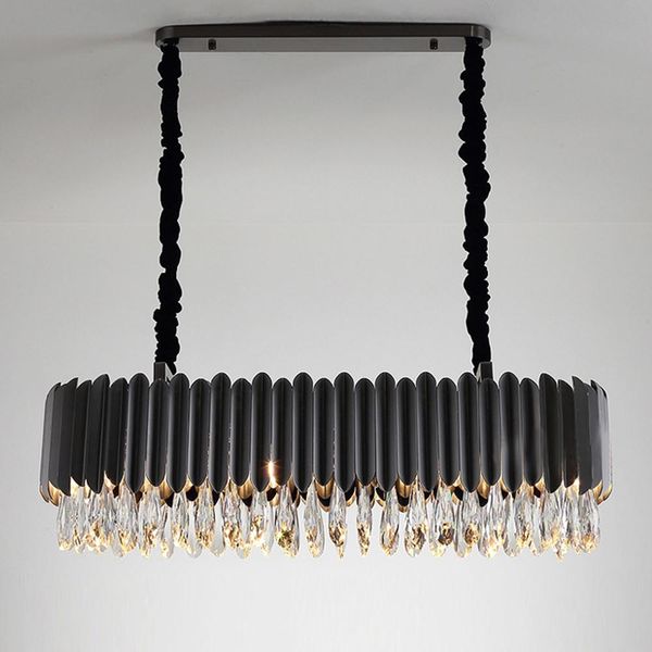 

modern rectangular crystal chandelier lamp ac110v 220v lustre home decoration lighting bar and shop lights