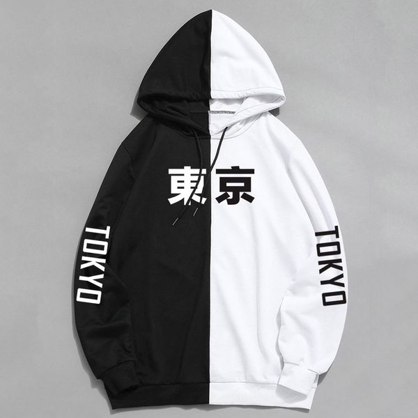 QNPQYX Frühjahr Neue Ankunft Kühlen Tokyo City Druck Harajuku Pullover Hoodies Hip Hop Dünne Sweatshirt Hoodie Sudadera Hombre Großhandel