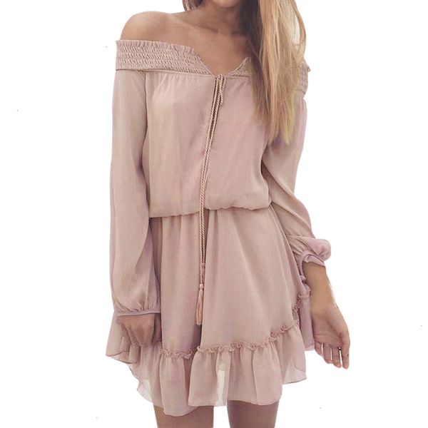 

women dress women designer dresses boho autumn s casual loose long sleeve dress off shoulder mini dress vestidos femininos 2019, Black;gray