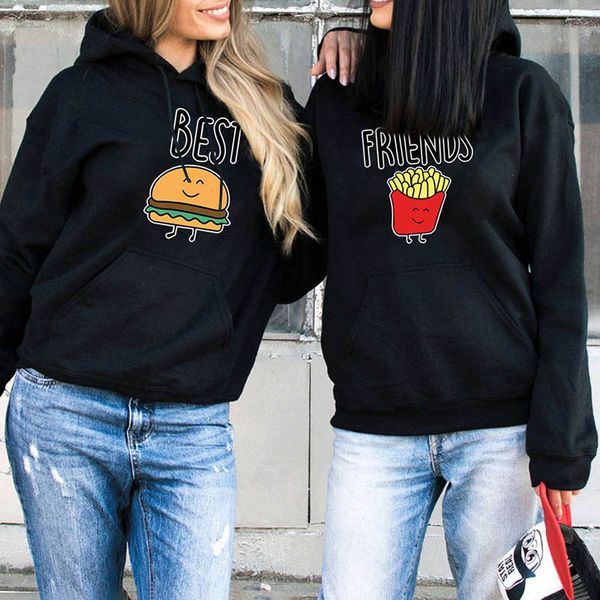 

friend long sleeve sweatshirt for women ladies bff pullover sister hoddy hoodies, Black