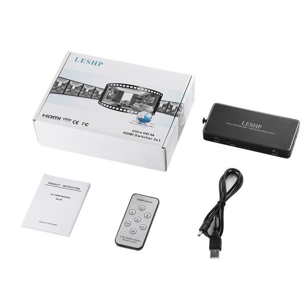 

leshp portable ultra hd hdmi 4kx2k 3d audio video splitter 1080p multiviewer high definition multimedia interface switcher