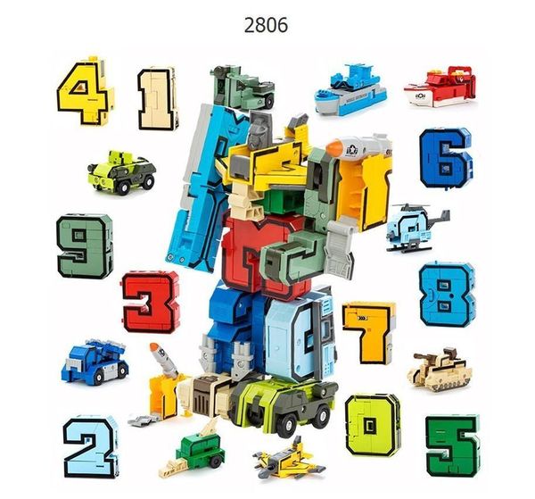 

gudi robot bricks 10 in 1 creative assembling educational action figures transformer number building block model kids toys gift y190606
