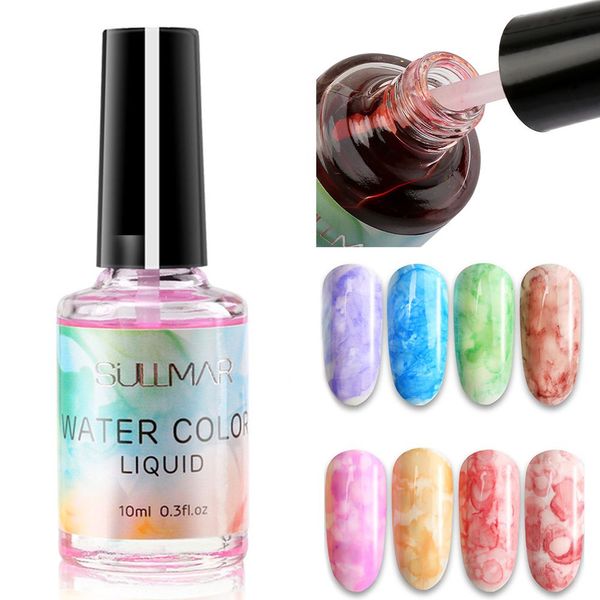 

nail art ptherapy nail polish marble pattern ink smudge gradient manicure smudge glue cosmetic make up