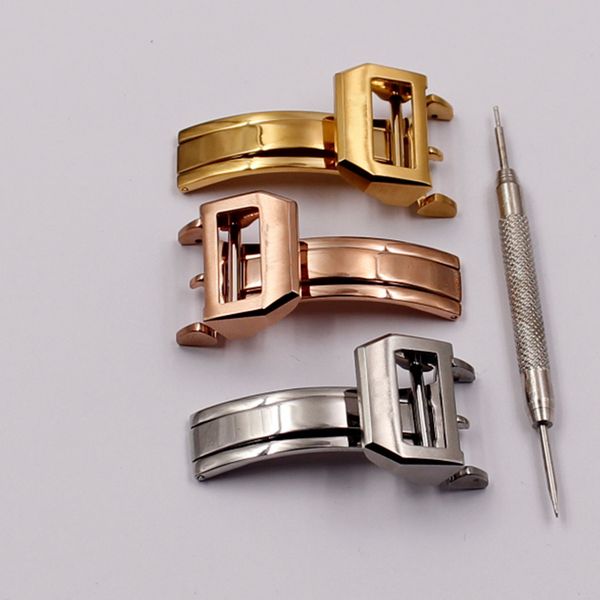 

stainless steel buckle series model iw500401 iw377801 watch accessories 18mm for wc folding buckle waterproof gold steel