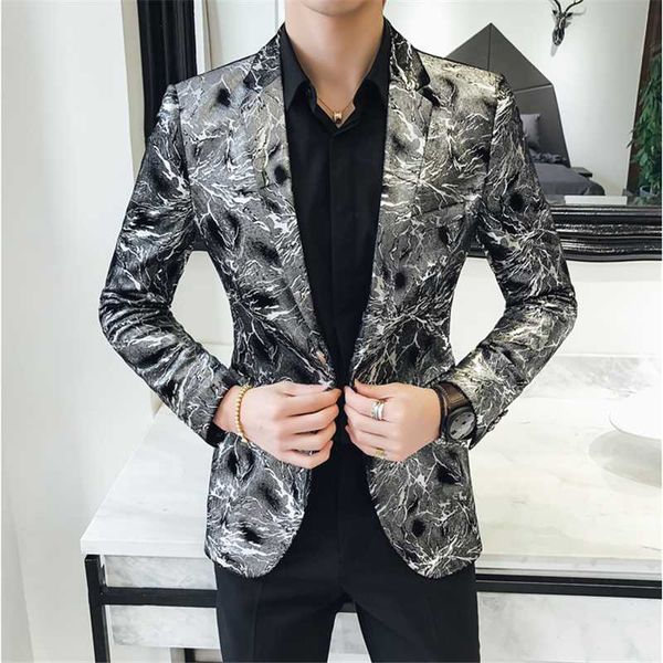

men's suits & blazers silver sequin slim blazer velvet 2021 designer singer stage costume plus size 5xl men fit, White;black