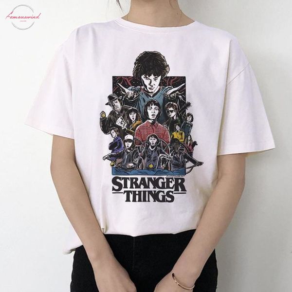 

2019 stranger things 3 t shirt women new tshirt eleven gothic female clothing hip hop femme 2019 streetwear cartoon funny kawaii, White