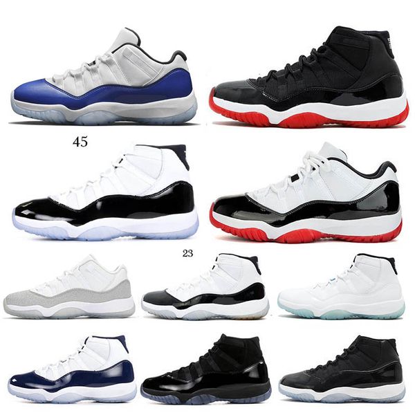 

11 11s men women basketball shoes withe bred low wmns concord 23 45 cap and gown space jam university blue red sports shoes