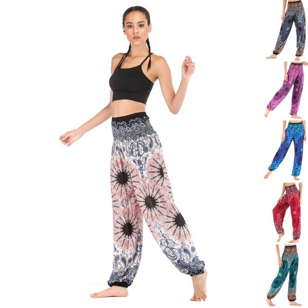 Женские повседневные брюки Тайские штаны, размыты, одежда йоги, женские хлопчатобумажные 6 узоров спортивные упражнения бегущие фитнес