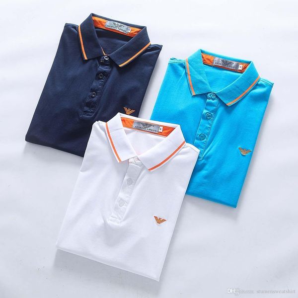 

amn летние мужская poloshirt топ бренд высокого класса качества футболки изысканной высокого вышитый логотип свободного большой размера удоб, White;black